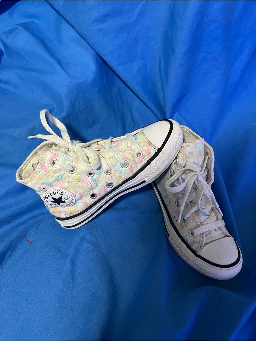 Converse Unicorn Kids High Top Canvas Sneakers - Pastel Multi (White Base)